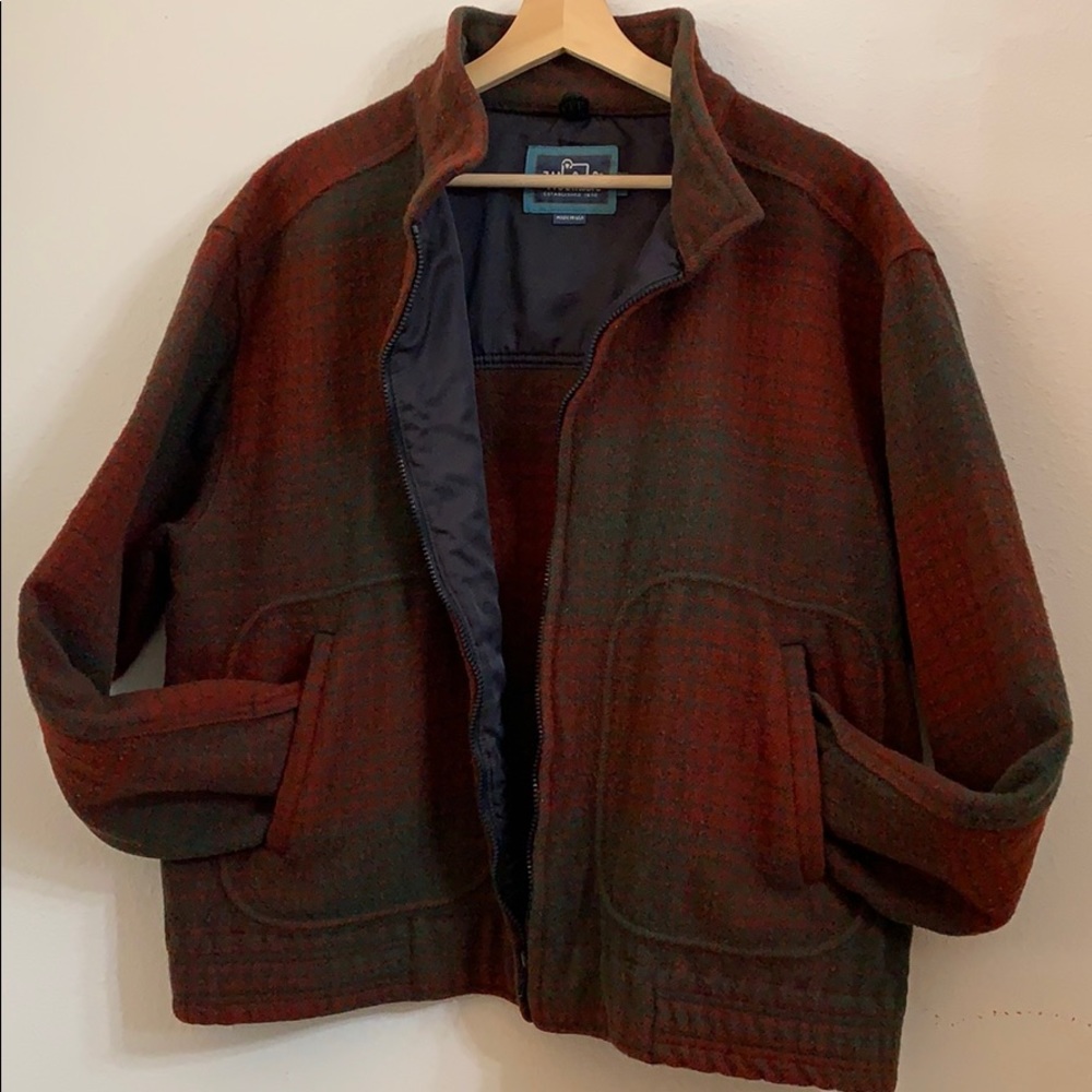WOOLRICH Wool Plaid Mens Jacket Sz L